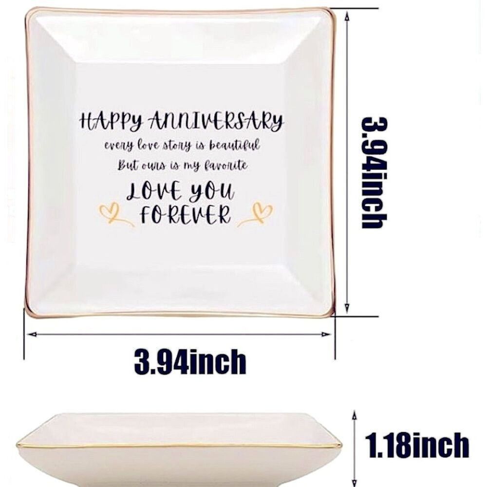 Jewelry Tray Happy Anniversary New Romantic Love You Forever Gift Trinket - Picture 2 of 3
